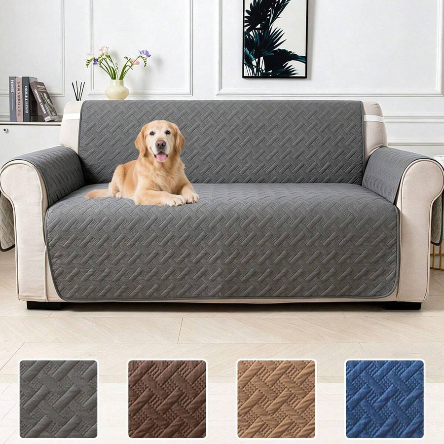 XM-Mirelitho Water-Resistant Quilted Couch Cover For Pets, Non-Slip Sofa Protector For 1/2/3seater Cushion Couch, Thick Furniture Cover, Washable Pet-Friendly Slipcover,Durable Furniture Cover For Living Room